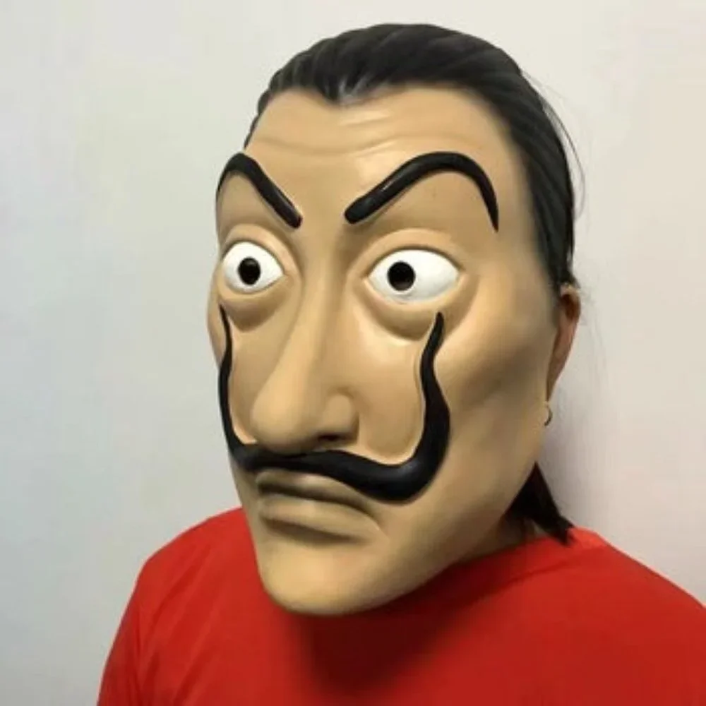 La Casa De Papel Face Latex Mask Salvador Dali Cosplay Costume Halloween…